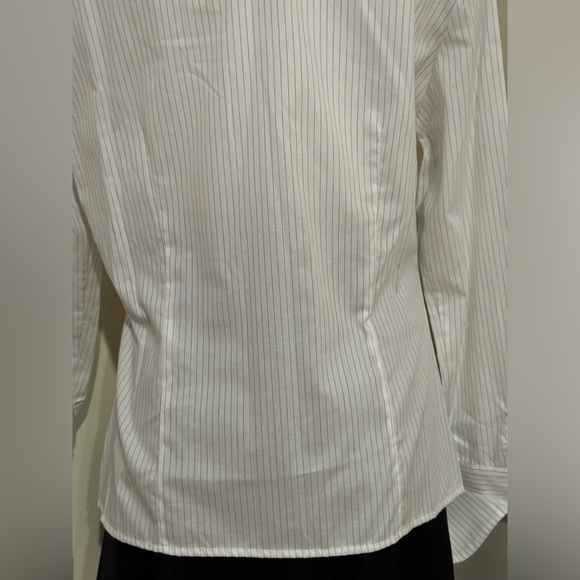 Farinaz Taghavi Mother Pearl Hidden Button Down Collared Extra Long Cuffs Sz 14 - Picture 9 of 16